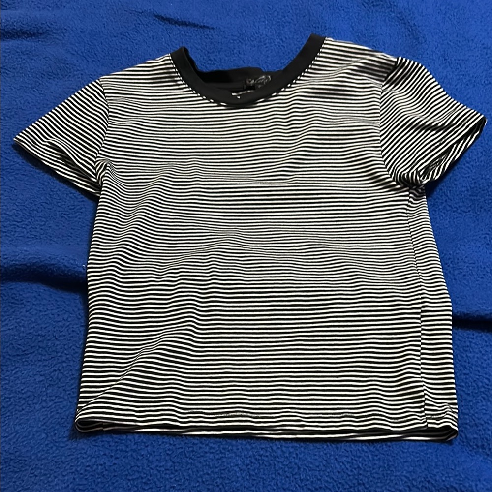 Black and White Striped Women's Top